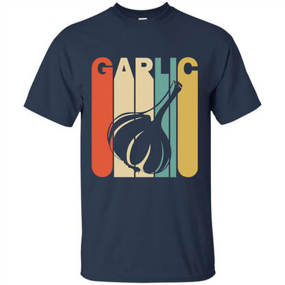Vintage Style Garlic T-Shirt Navy