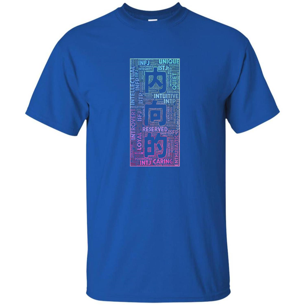 Japanese Introvert T-Shirt With Kanji Text Royal