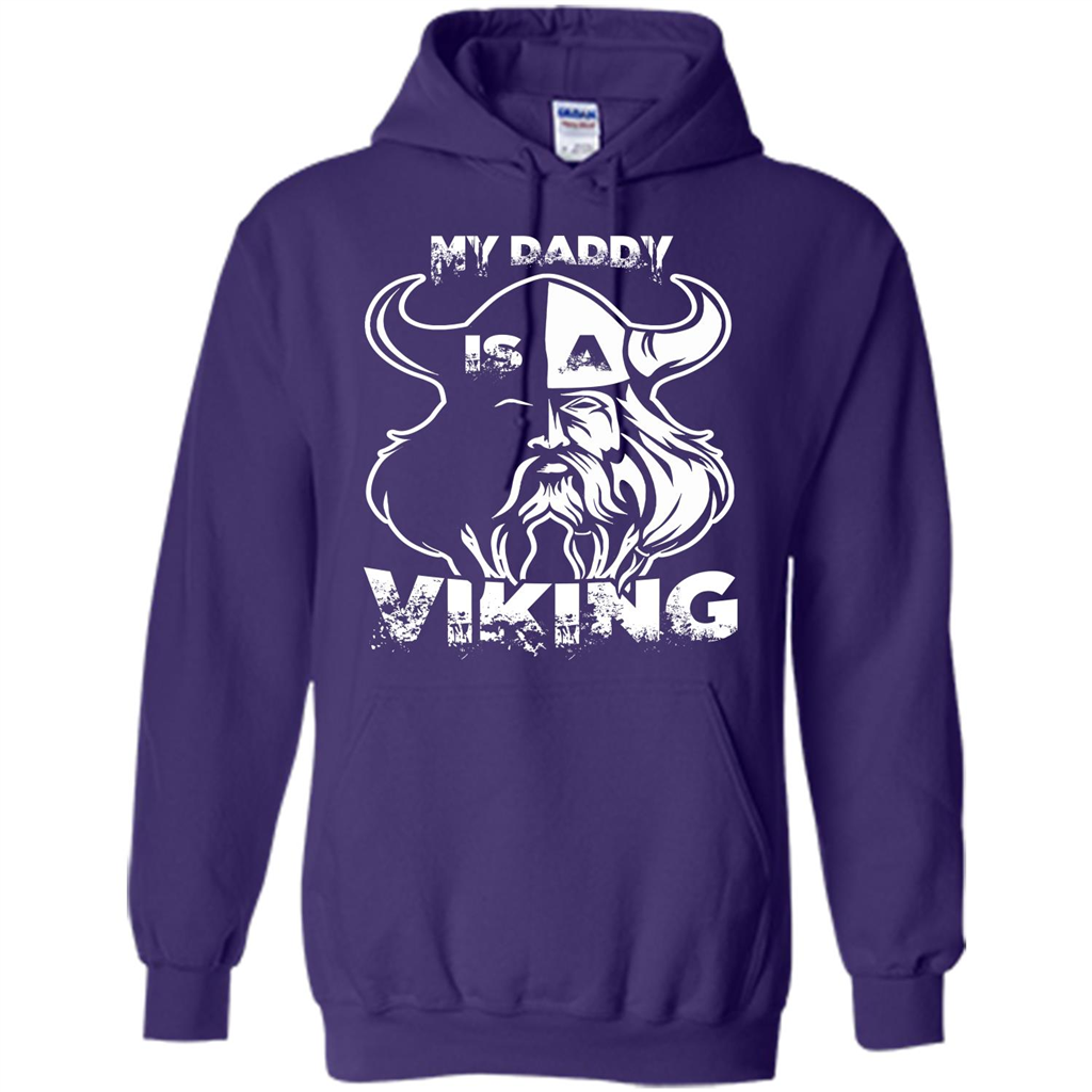 Family T-shirt My Daddy Is A Viking T-shirt Purple