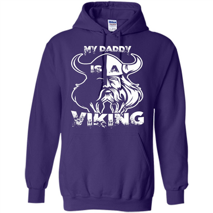 Family T-shirt My Daddy Is A Viking T-shirt Purple