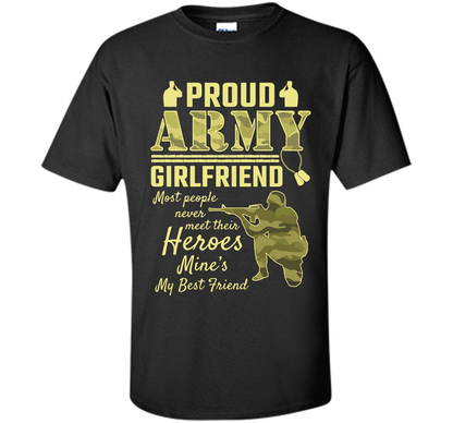 Proud Army Girlfriend T-shirt Black