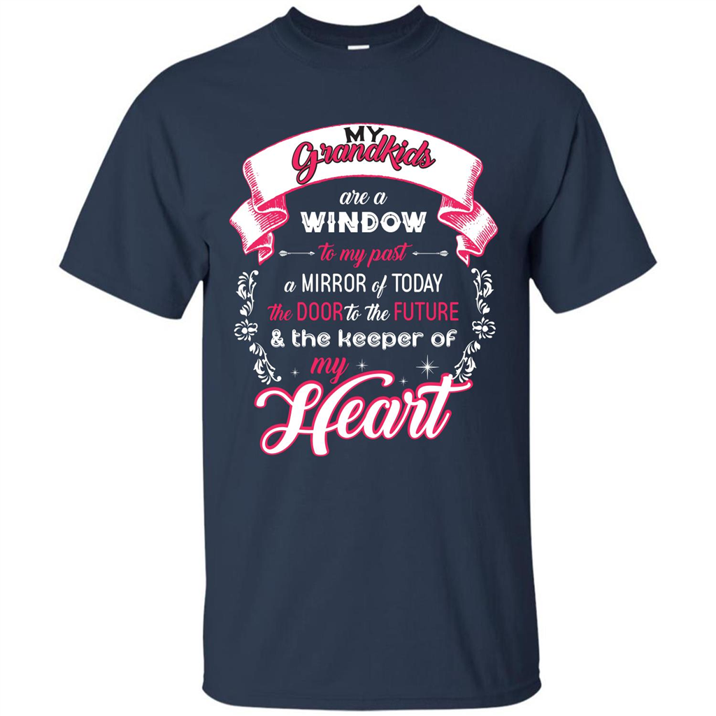 Grandparent T-shirt My Grandkids Are A Window To My Past A Mirror Navy