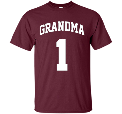 Number One Grandma T-Shirt shirt Maroon