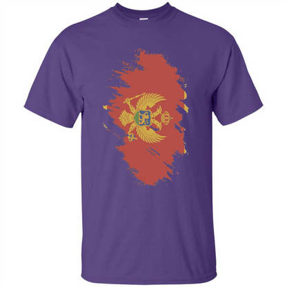 Flag of Montenegro T-shirt National Montenegrin Purple