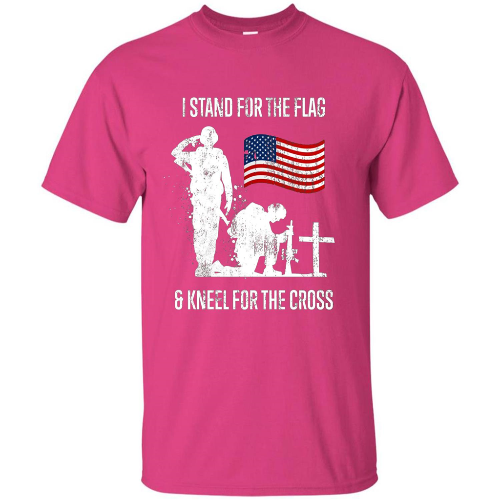 I Stand For The Flag And Kneel For The Cross T-shirt Heliconia