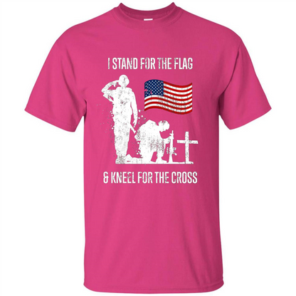 I Stand For The Flag And Kneel For The Cross T-shirt Heliconia