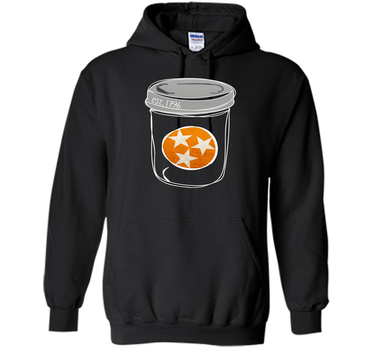 Tennessee Flag Orange and White Mason Jar Tee Shirt Vintage shirt Black