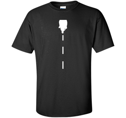 White line motorcycle rider t-shirt shirt Black