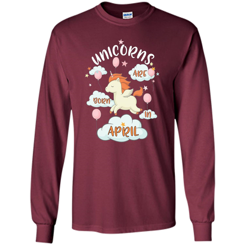 April Unicorn T-shirt Unicorns Are Born In April T-shirt Maroon
