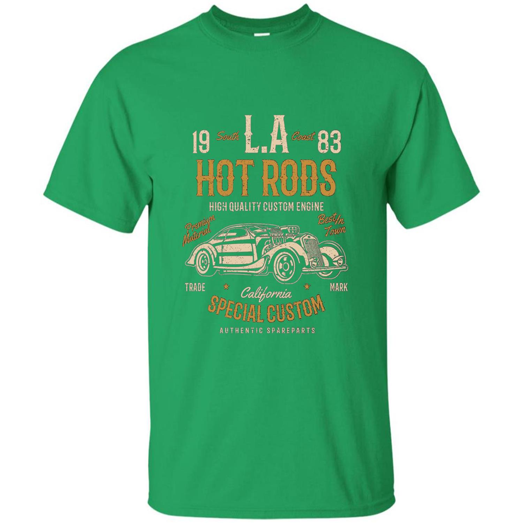 L.A. Hot Rods Classic Car T-shirt T-shirt Irish Green