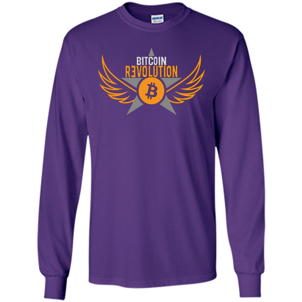Bitcoin T-shirt Cool Cryptocurrency Revolution BTC Logo T-shirt Purple