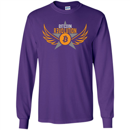 Bitcoin T-shirt Cool Cryptocurrency Revolution BTC Logo T-shirt Purple