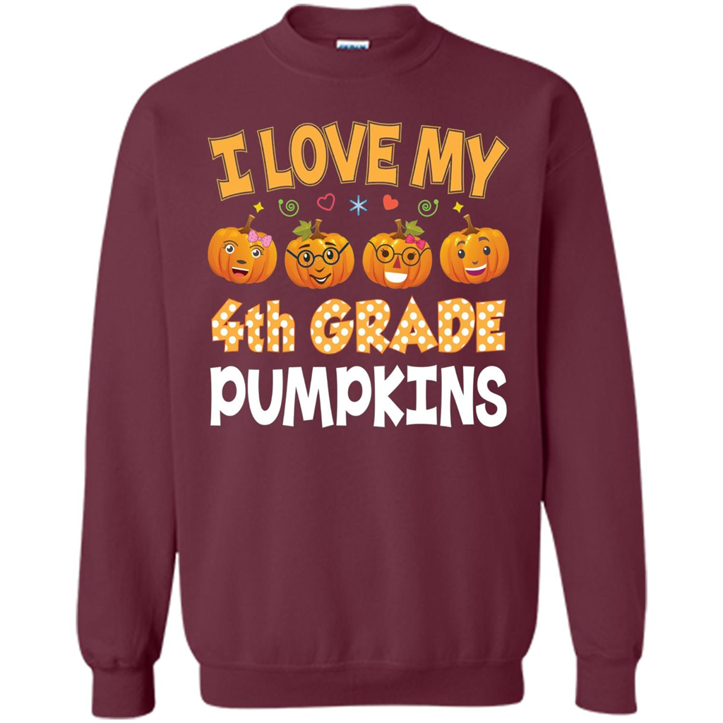 I Love my 4th Graders Pumpkins T-Shirt Fourth Grade Teacher Maroon
