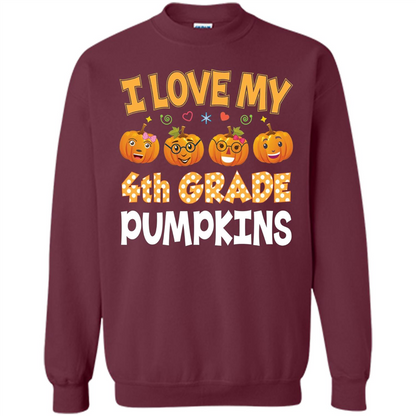 I Love my 4th Graders Pumpkins T-Shirt Fourth Grade Teacher Maroon