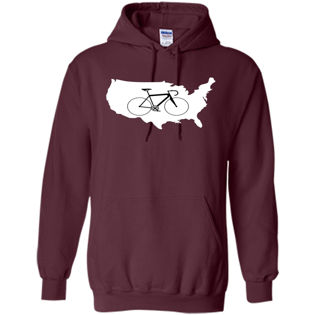 Bicycle America T-shirt USA States Road Bike Maroon