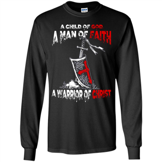 Christian T-shirt A Child Of God A Man Of Faith T-shirt Orange