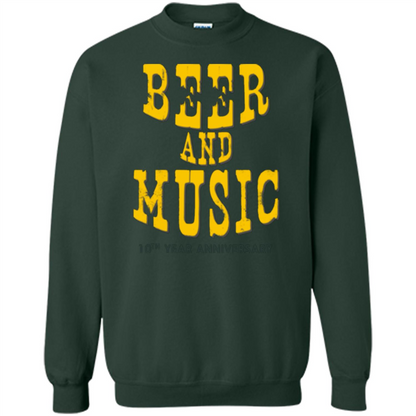Beer And Music 10th Year Anniversary T-shirt Forest Green