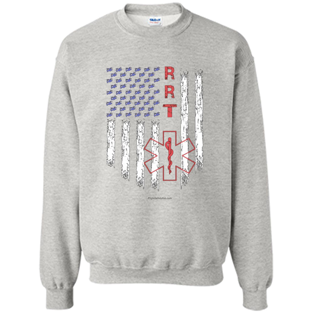 RRT - Respiratory Therapist American Flag T-shirt Ash
