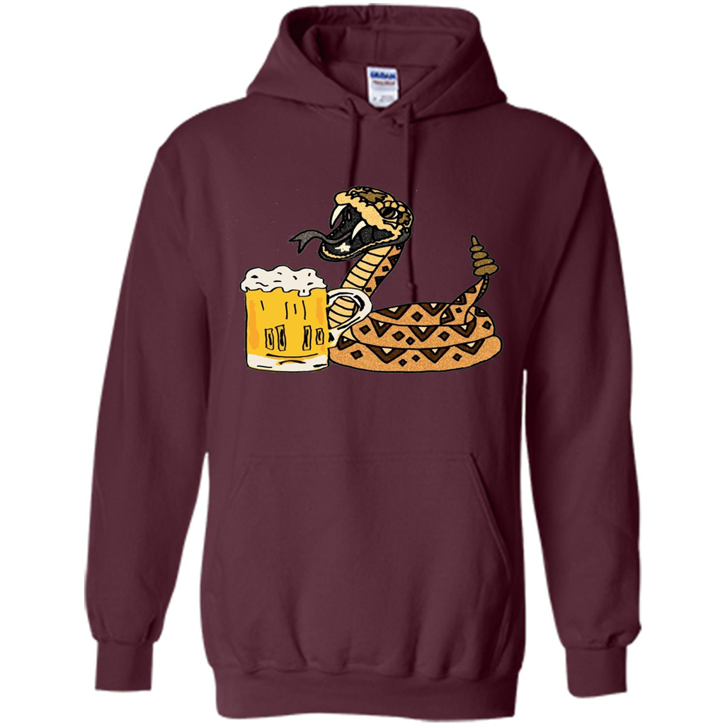 Smiletodaytees Funny Rattlesnake Drinking Beer T-shirt Maroon