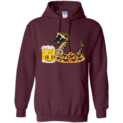 Smiletodaytees Funny Rattlesnake Drinking Beer T-shirt Maroon