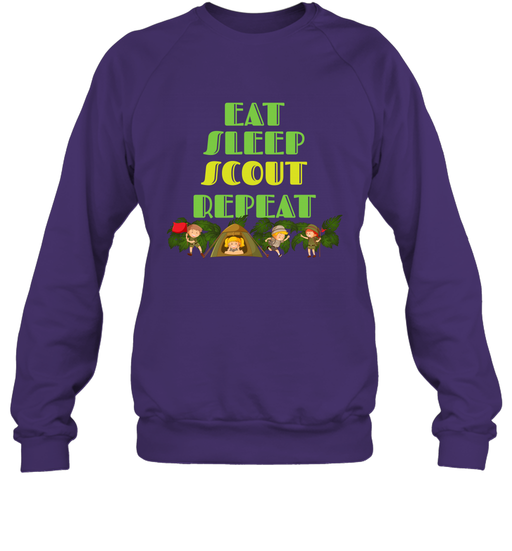 Eat Sleep Scout Repeat Shirt Sweatshirt Sweatshirt Purple