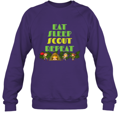 Eat Sleep Scout Repeat Shirt Sweatshirt Sweatshirt Purple