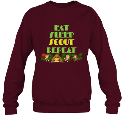 Eat Sleep Scout Repeat Shirt Sweatshirt Sweatshirt Maroon