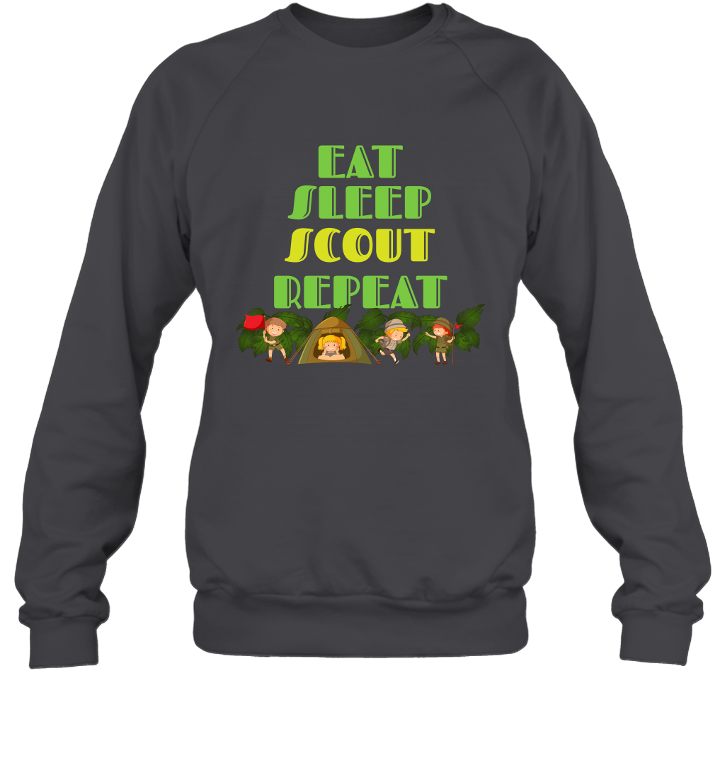 Eat Sleep Scout Repeat Shirt Sweatshirt Sweatshirt Dark Heather