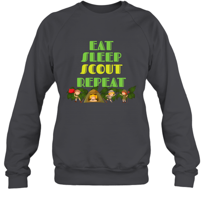 Eat Sleep Scout Repeat Shirt Sweatshirt Sweatshirt Dark Heather