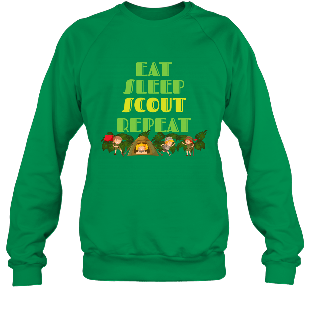 Eat Sleep Scout Repeat Shirt Sweatshirt Sweatshirt Irish Green