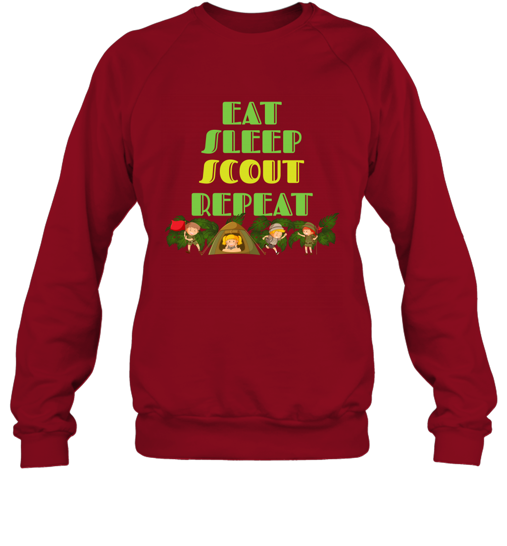 Eat Sleep Scout Repeat Shirt Sweatshirt Sweatshirt Cardinal Red