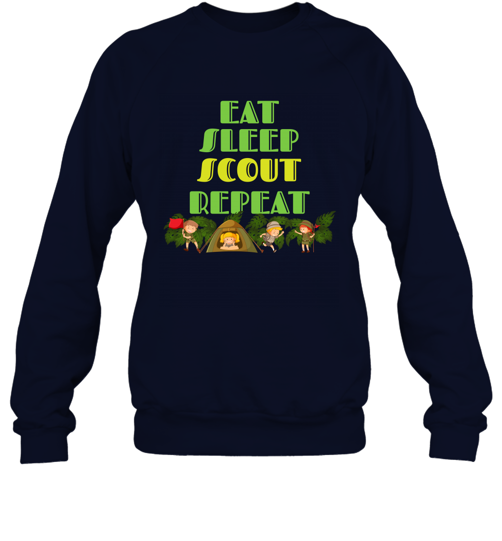 Eat Sleep Scout Repeat Shirt Sweatshirt Sweatshirt Navy