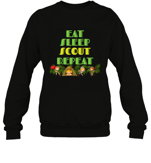 Eat Sleep Scout Repeat Shirt Sweatshirt Sweatshirt Black