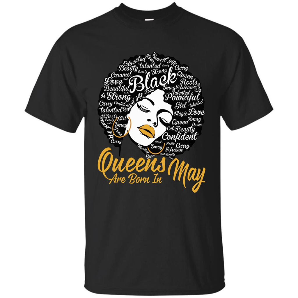 Queen Are Born In May T-shirt Black