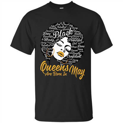 Queen Are Born In May T-shirt Black
