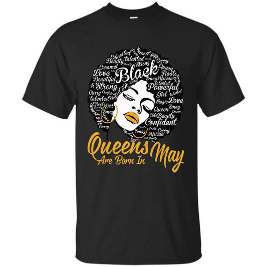 Queen Are Born In May T-shirt Black