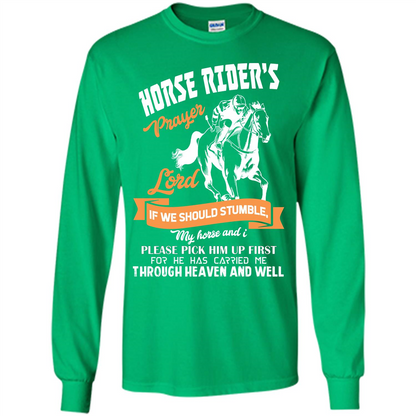 Horse Lovers T-shirt Horse Rider‰۪s Prayer Lord If We Should Stumble Irish Green