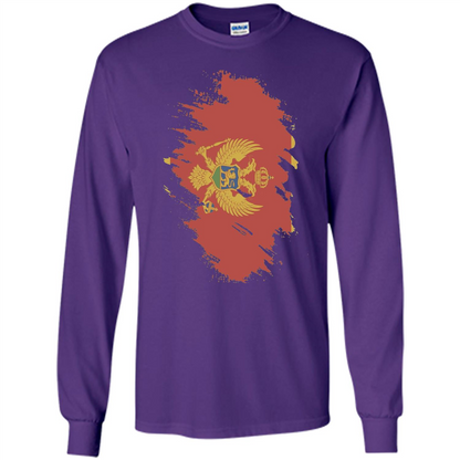 Flag of Montenegro T-shirt National Montenegrin Purple