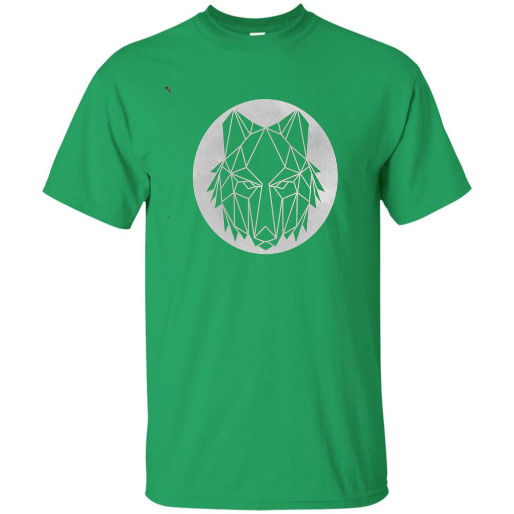 Geometric Wolf T-shirt Irish Green