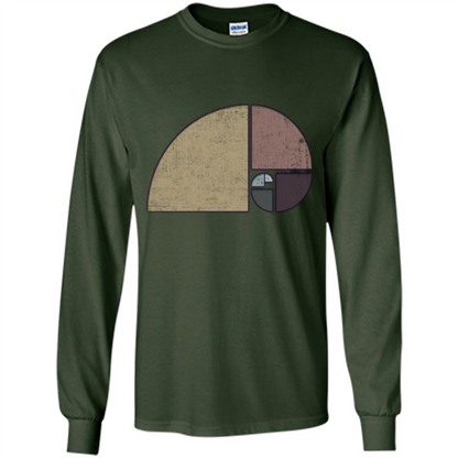 Distressed Geometric Fibonacci Spiral T-sihrt Forest Green