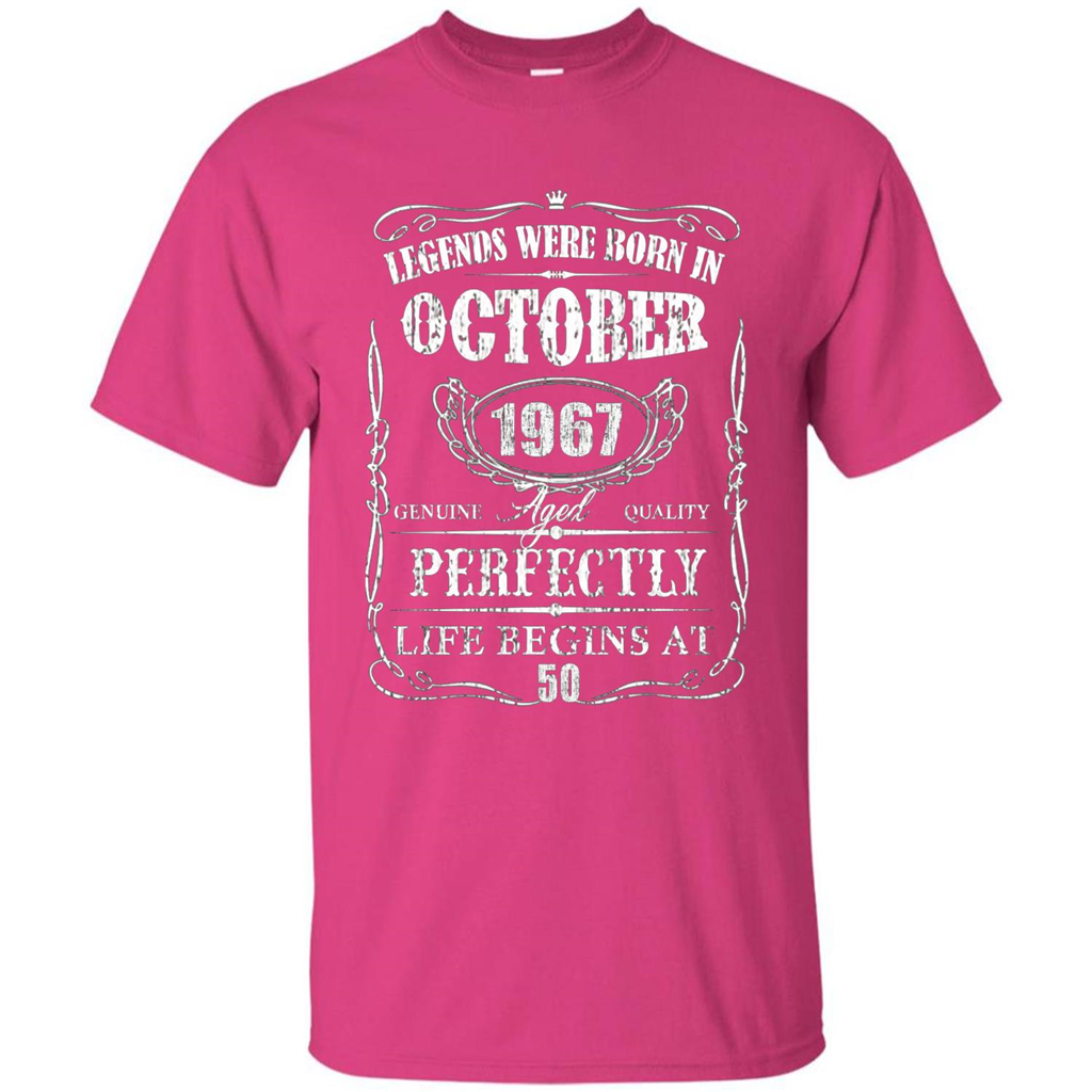 Legends Were Born In October 1967 T-shirt Heliconia