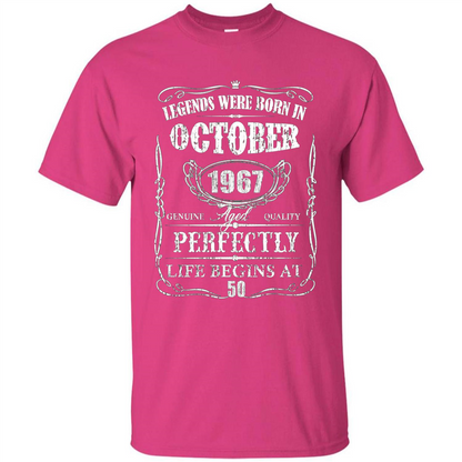 Legends Were Born In October 1967 T-shirt Heliconia