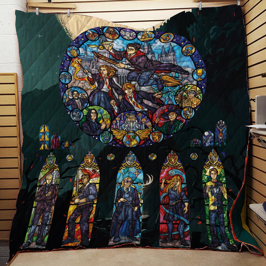 Stained Glass Harry Potter 3D Quilt Blanket