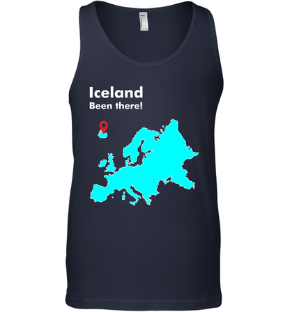 Iceland Been There Map Shirt Tank Top Tank Top Navy