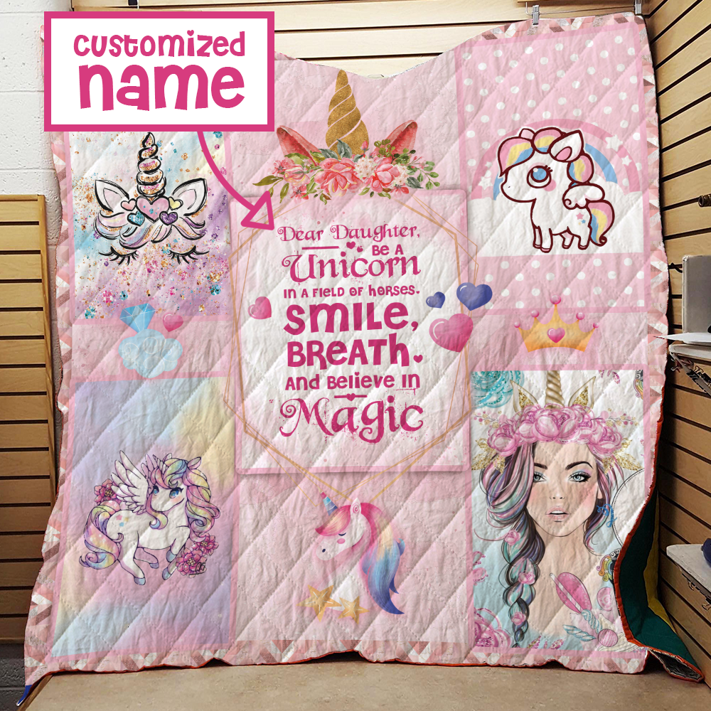 Dear Lisa, Be A Unicorn In A Field Of Horses. Smile, Breath And Believe In Magic 3D Quilt Bed Set Single Quilt