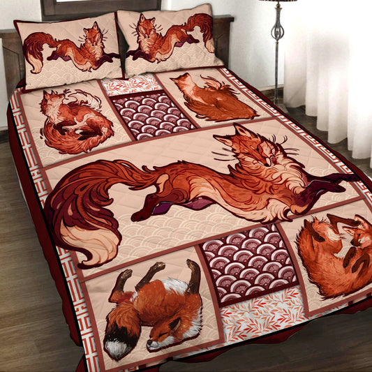 Fox 3D Quilt Bed Set Quilt Set