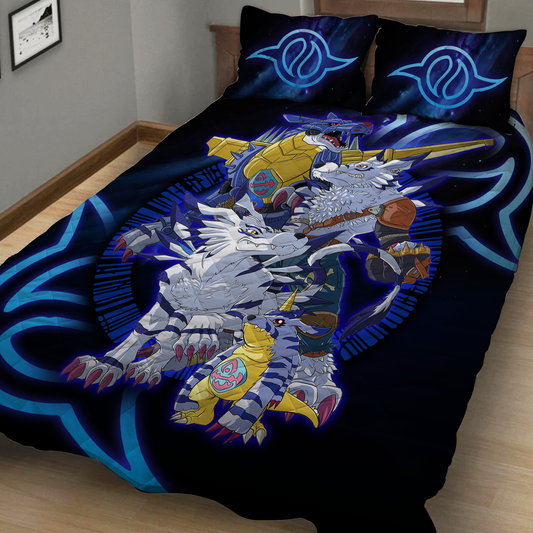 Digimon Gabumon Family 3D Quilt Set Quilt Set