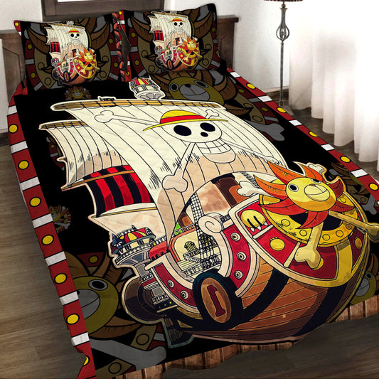 One Piece Luffy's Thousand Sunny Ship 3D Quilt Set King (230x260CM)
