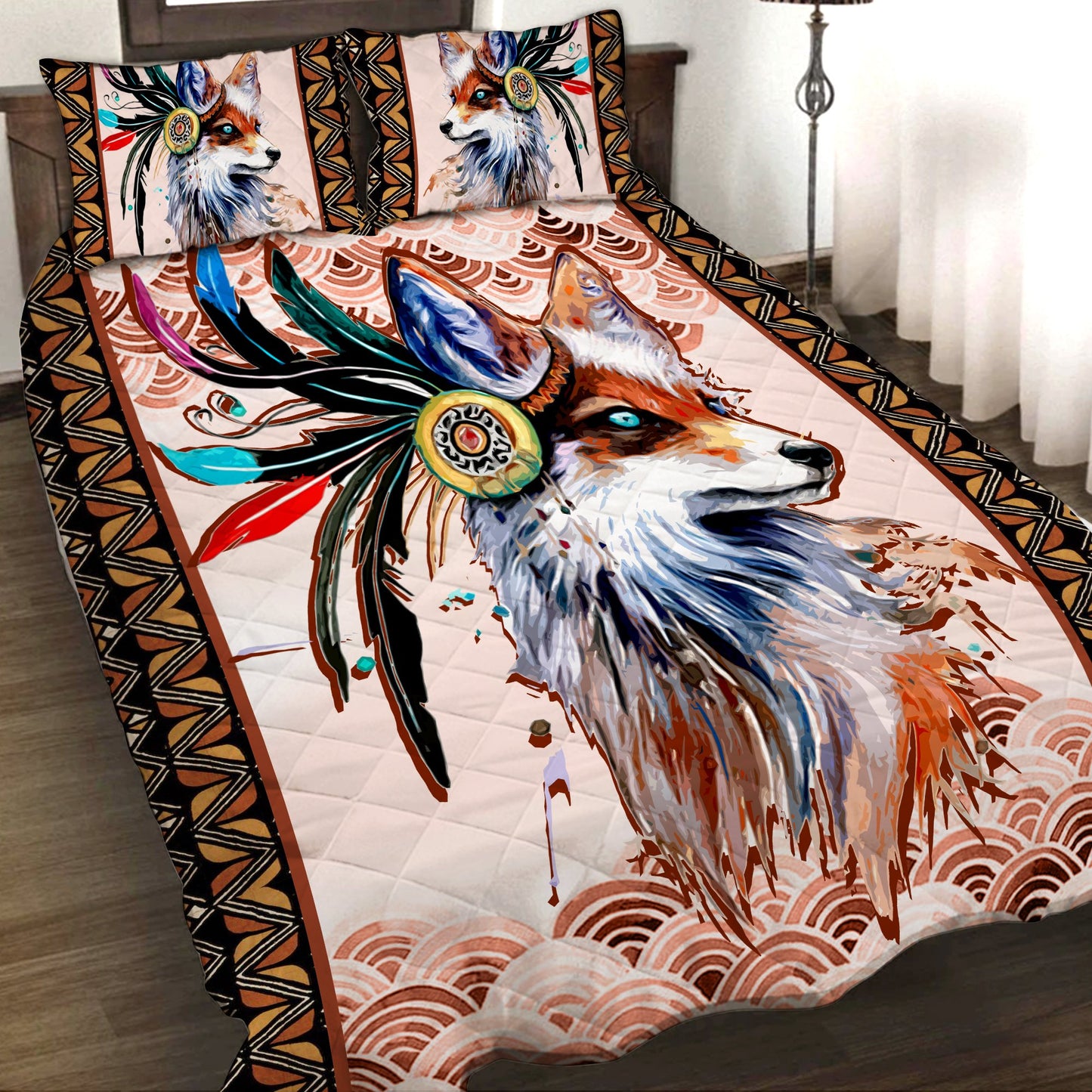 Abstract Art Fox 3D Quilt Set Quilt Set