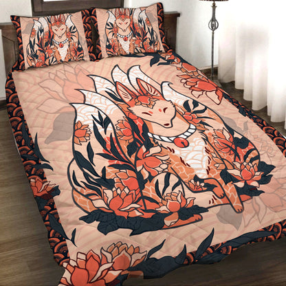 Nine Tail Fox 3D Quilt Set King (230x260CM)